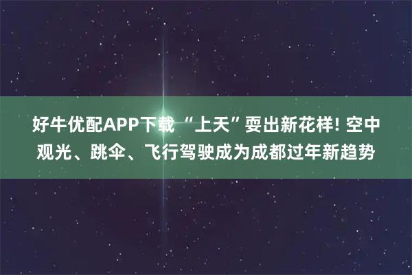 好牛优配APP下载 “上天”耍出新花样! 空中观光、跳伞、飞行驾驶成为成都过年新趋势